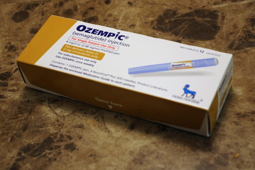 Here is a single-sentence caption: ozempic medication package.